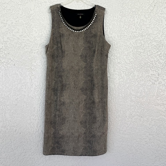 Jolibel sleeveless lined dress with removable jewelry necklace detail size 12 - Picture 1 of 11